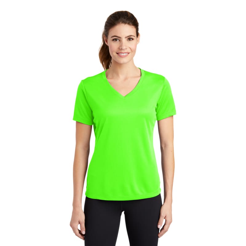 Sport-Tek Women's PosiCharge RacerMesh V-Neck Tee. 112