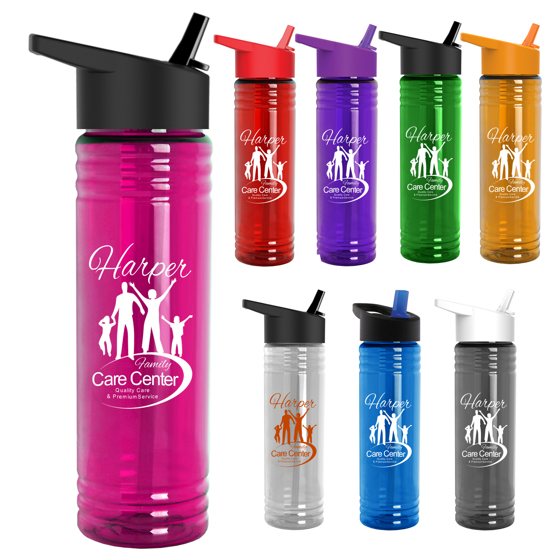 Garyline® Slim Fit Bottle with Flip-Straw Lid - 24 oz. 445