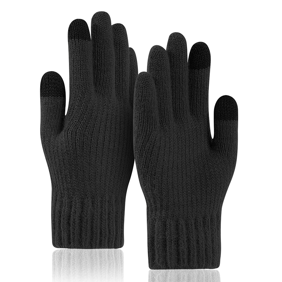Adult Stretch Ribbed Gloves with Sensitive Touch and Custom 12