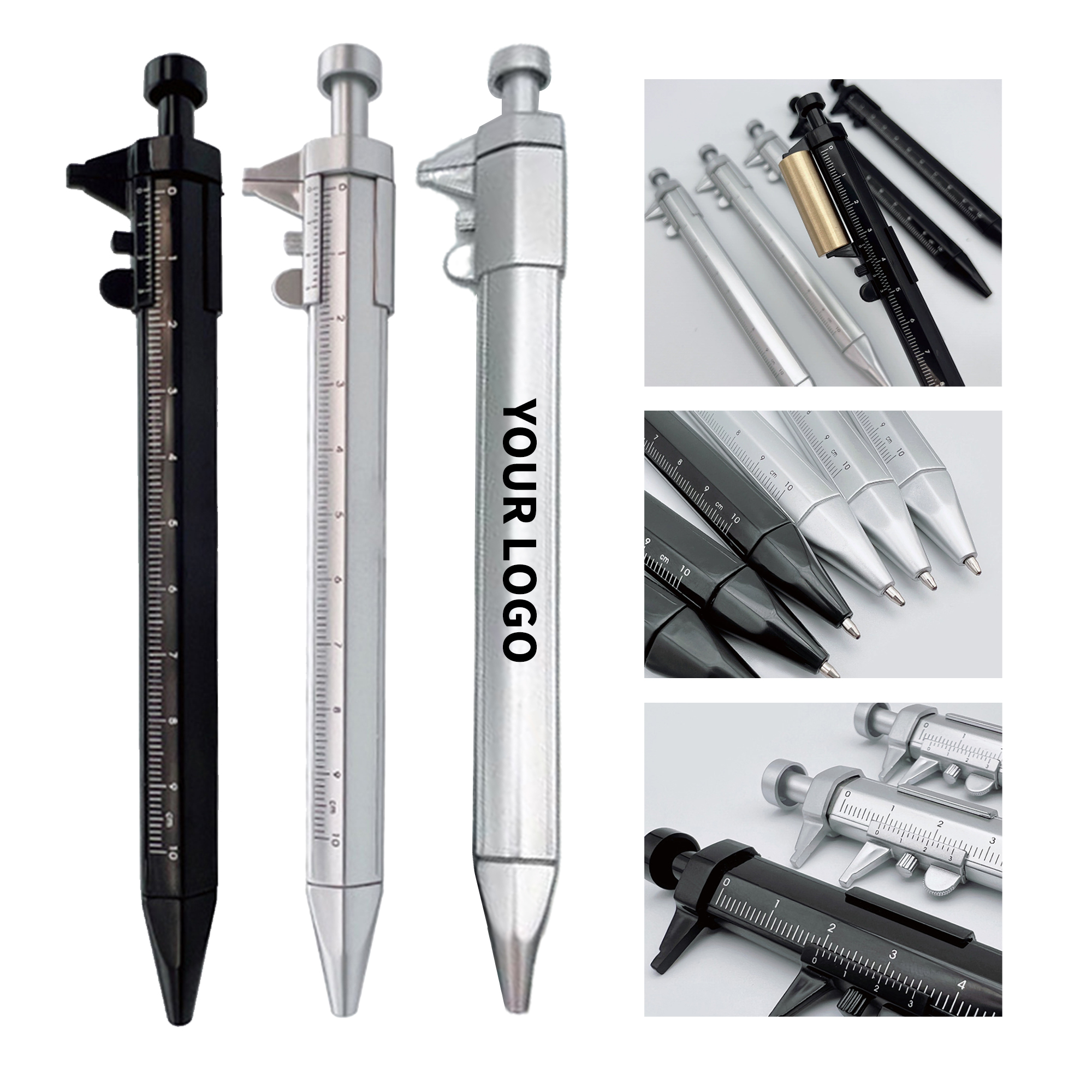 Caliper Ruler Ballpoint Pen 6" Length X 0.5" Width 2