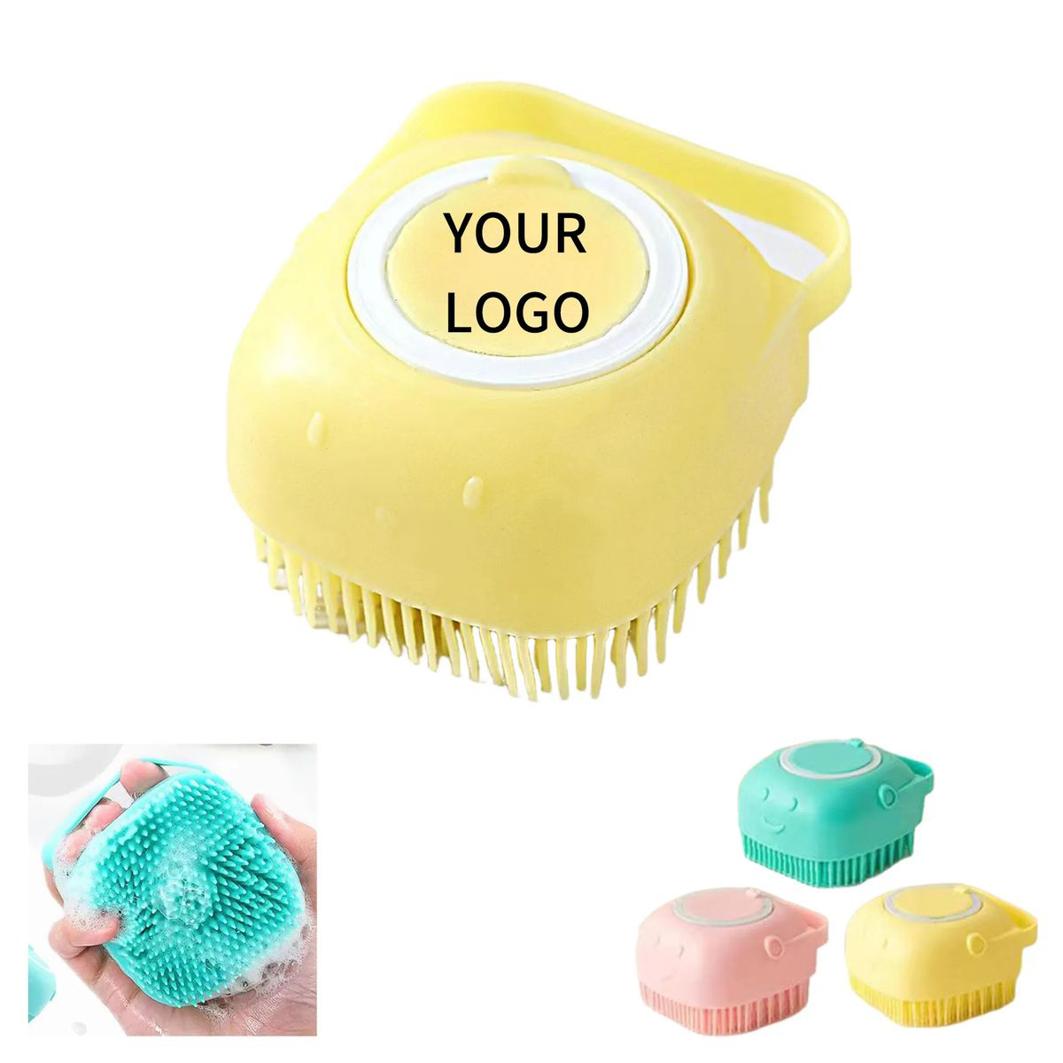 Silicone Pet Bath Brush with Soft Grooming Bristles 2