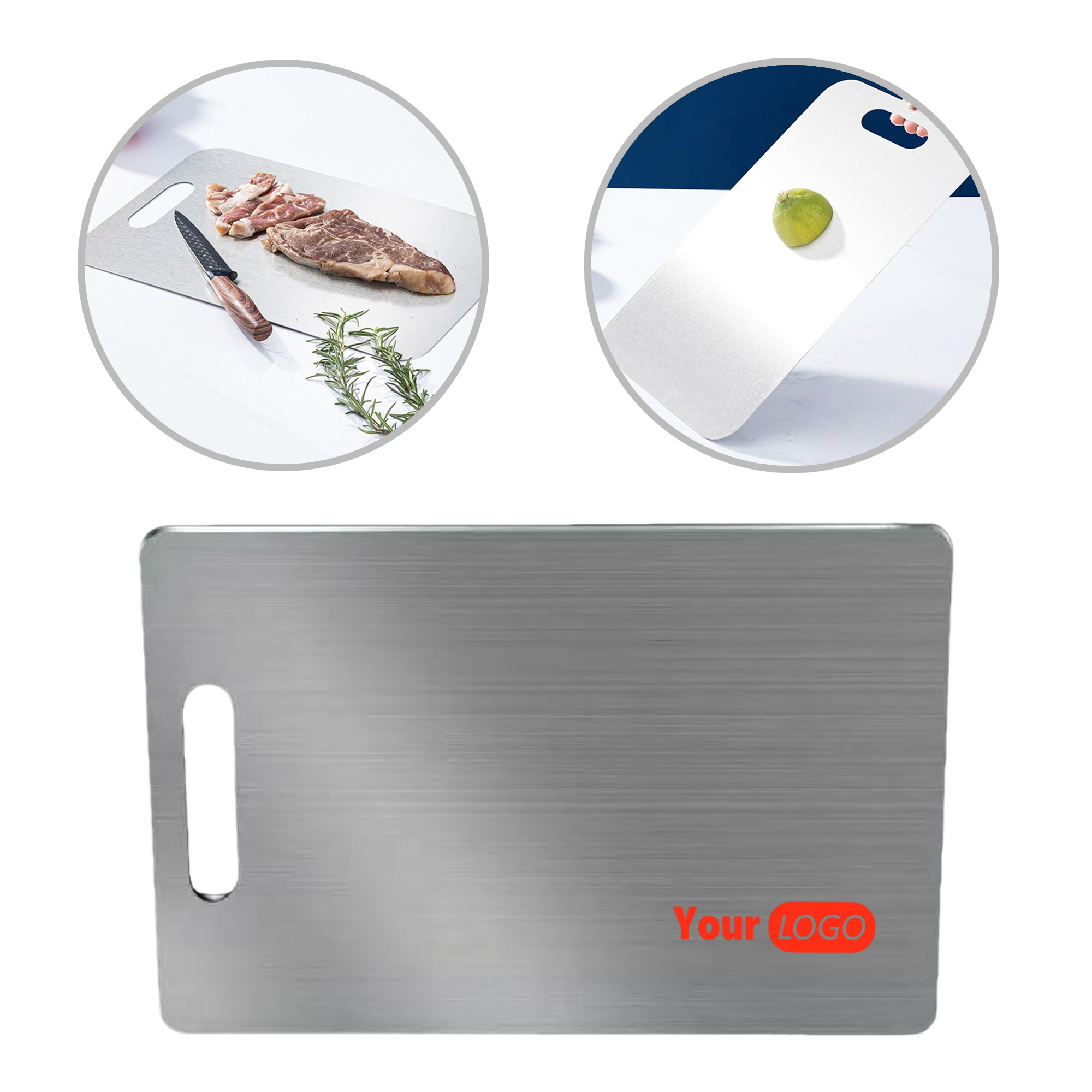Non Slip Hangable Stainless Steel Cutting Board 2