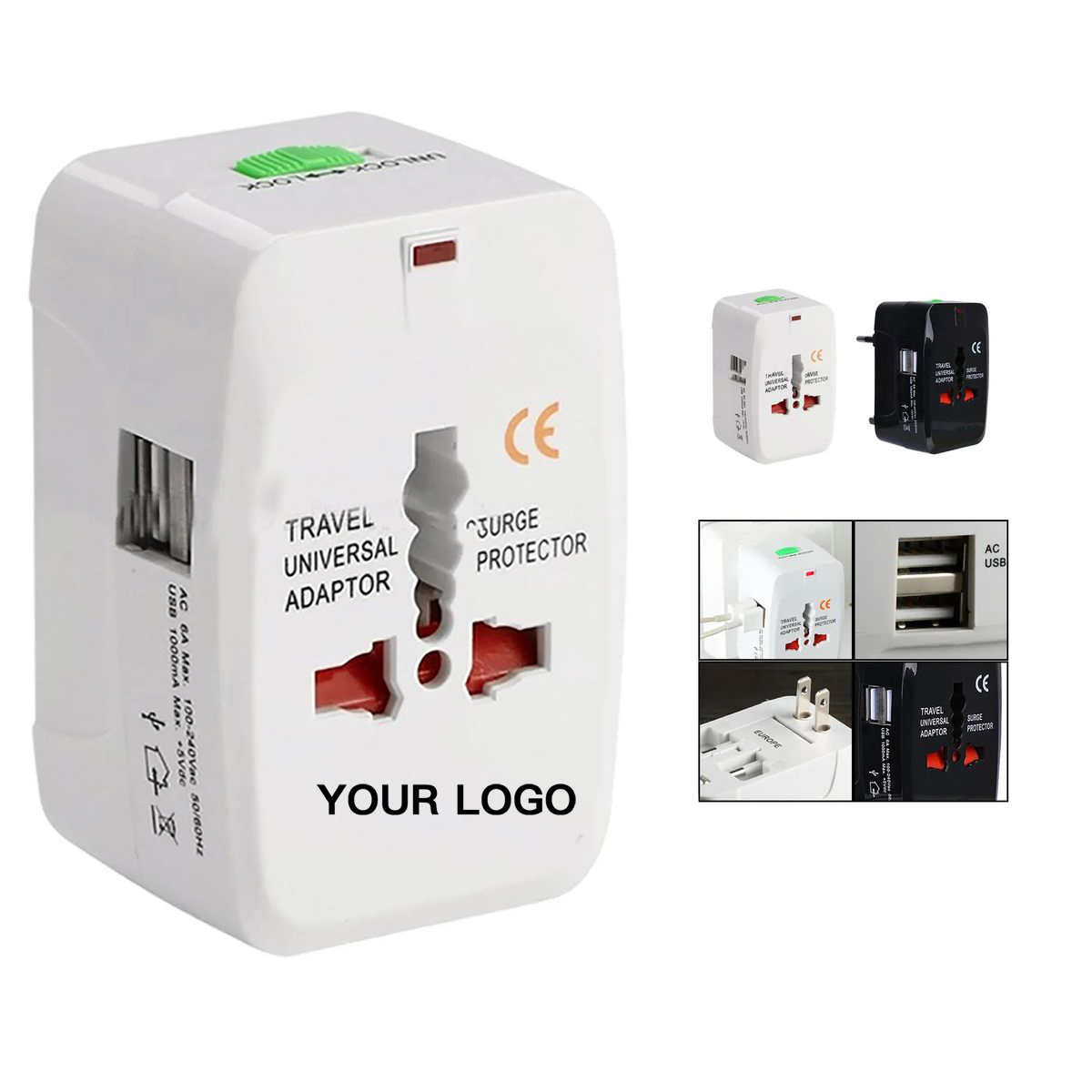 Universal Travel Adapter with Dual USB Ports 2