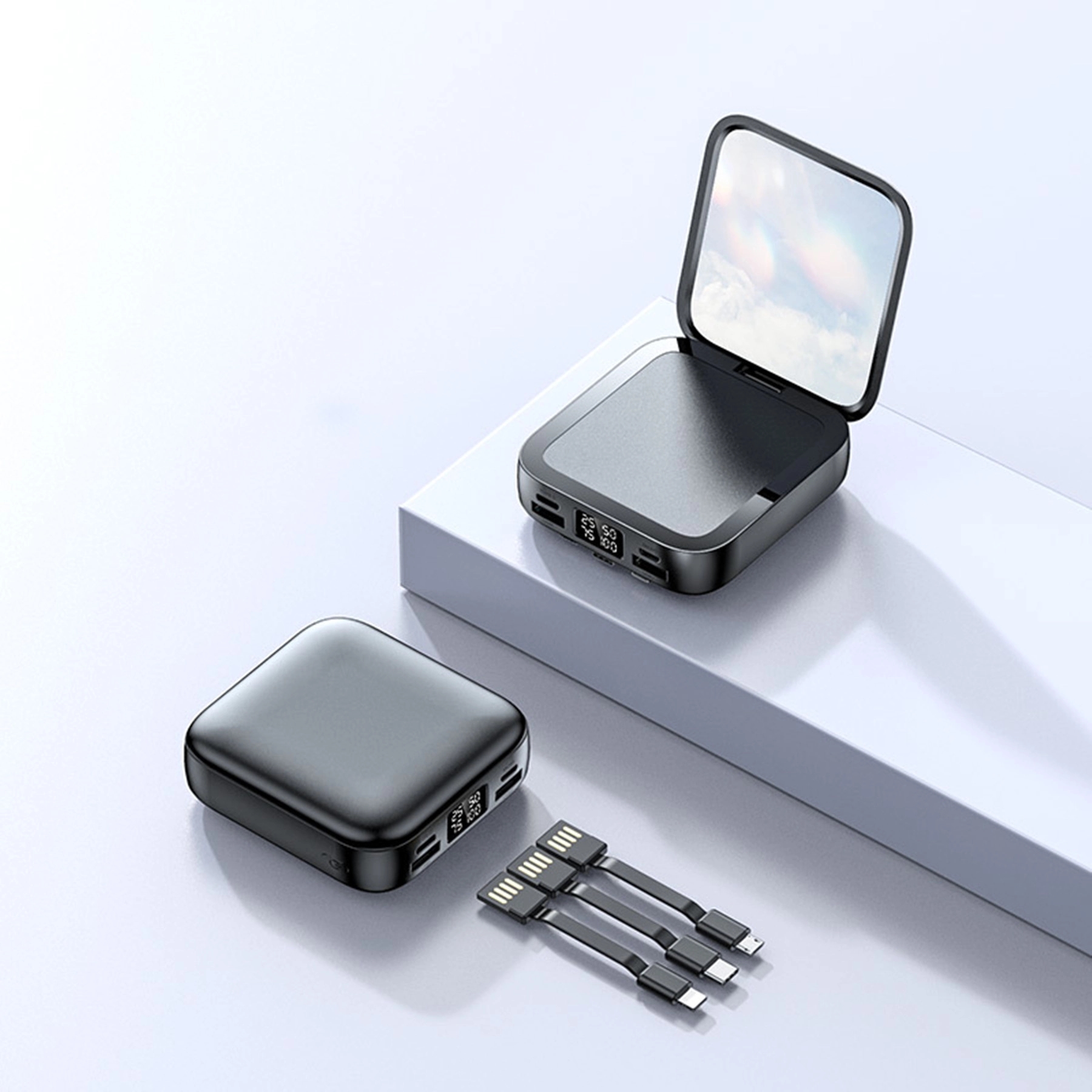 Mirror Power Bank w/LED Lights 2