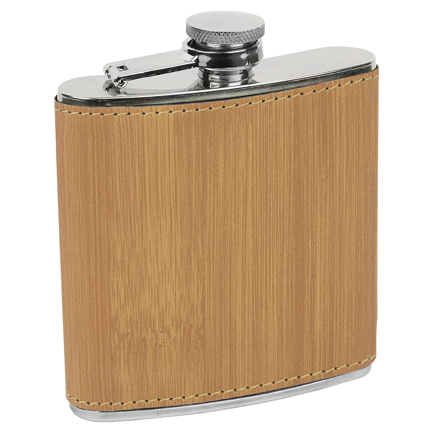 Laser Engraved Leatherette Stainless Steel 6oz Flask 2