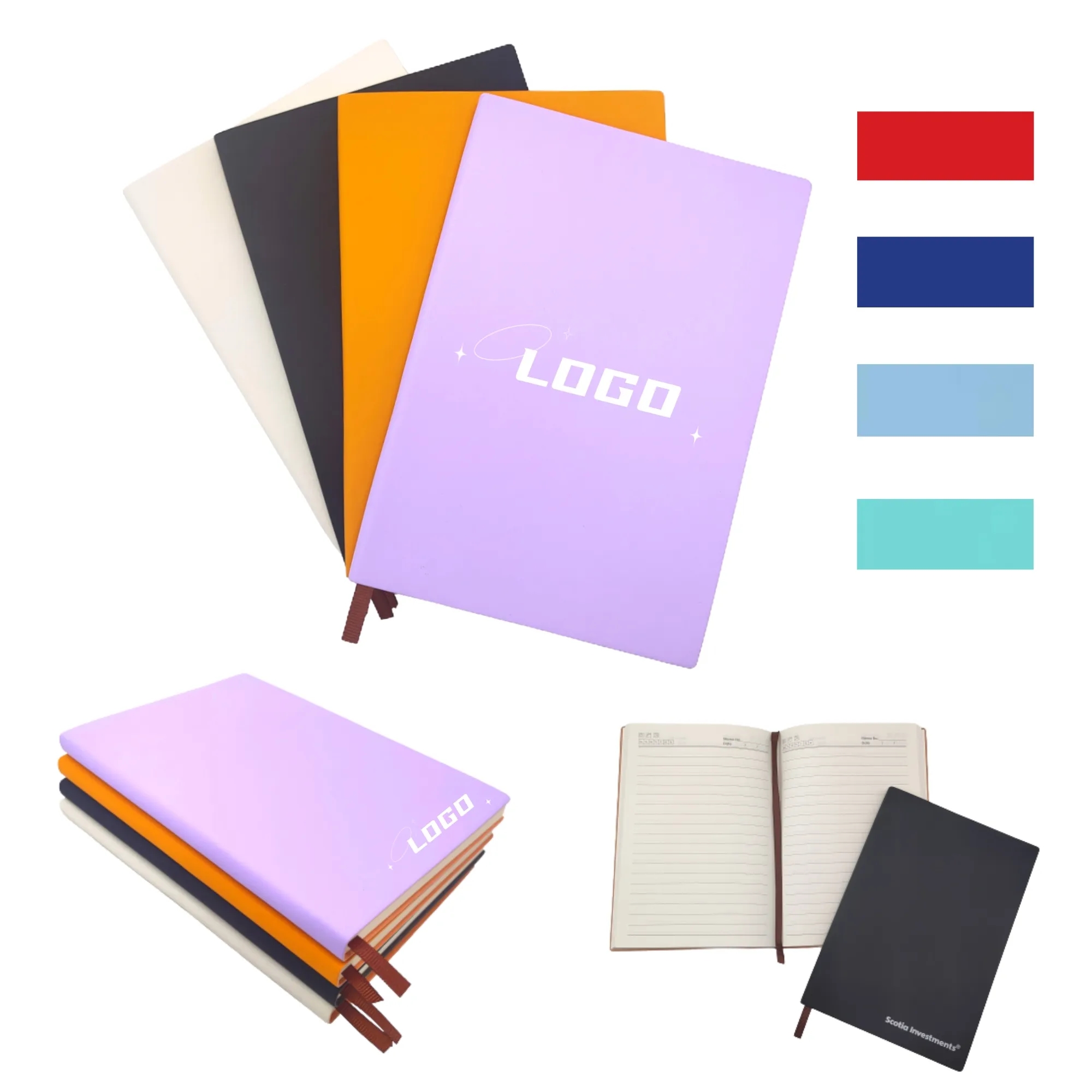 A5 Hardcover PU Business Notebook With Bookmark 3