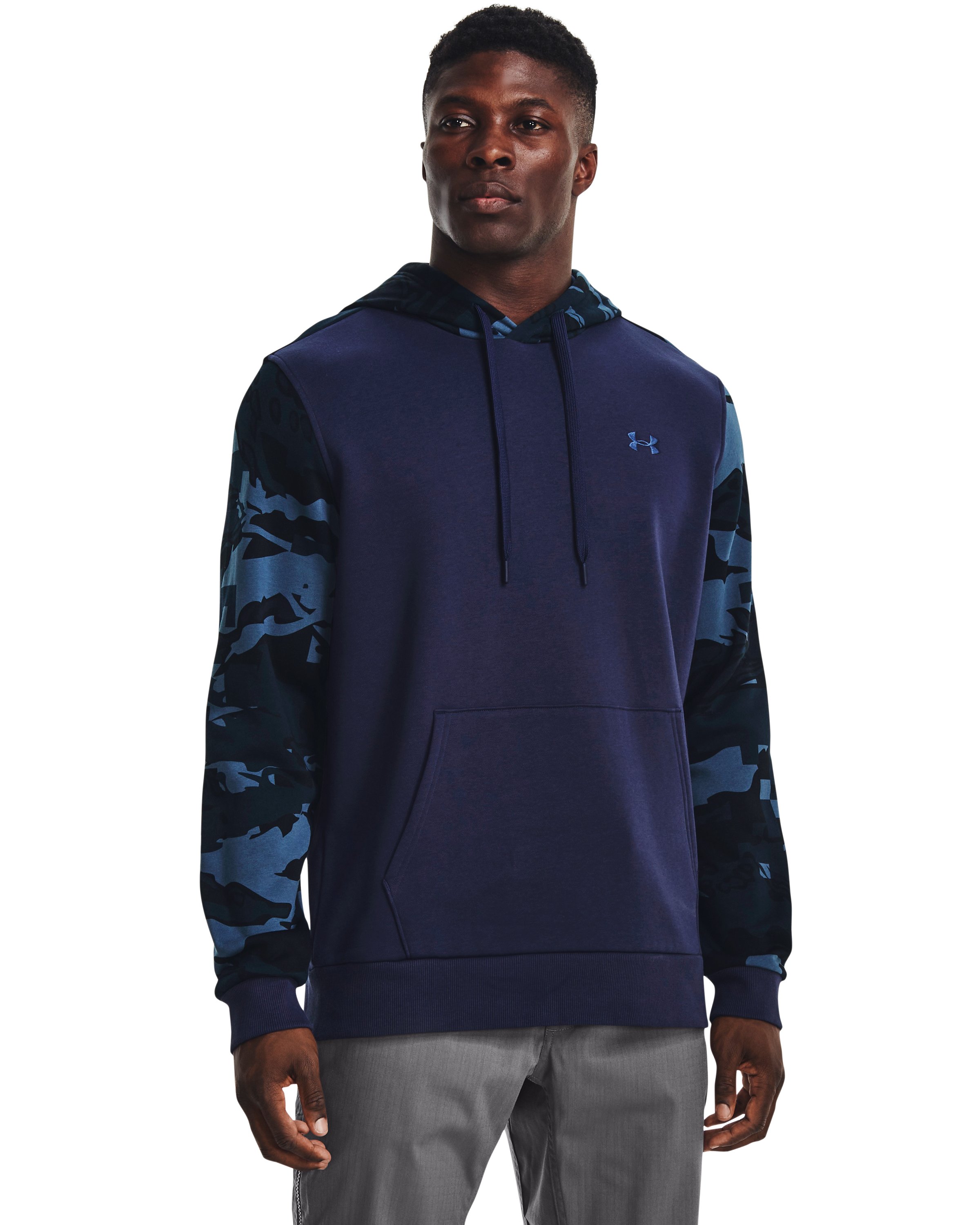 Men's UA Rival Fleece Blocked Hoodie, custom hoodie or sweatshirt with logo imprint 4