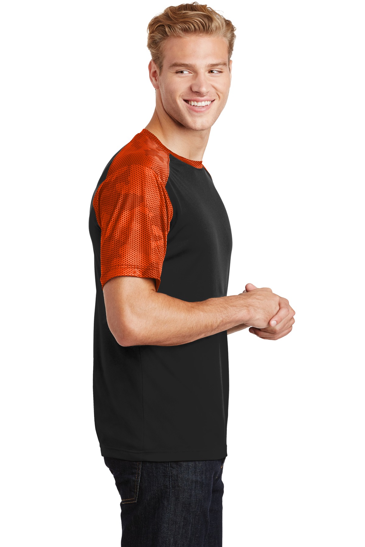 Sport-Tek CamoHex Colorblock Tee. ST371 6