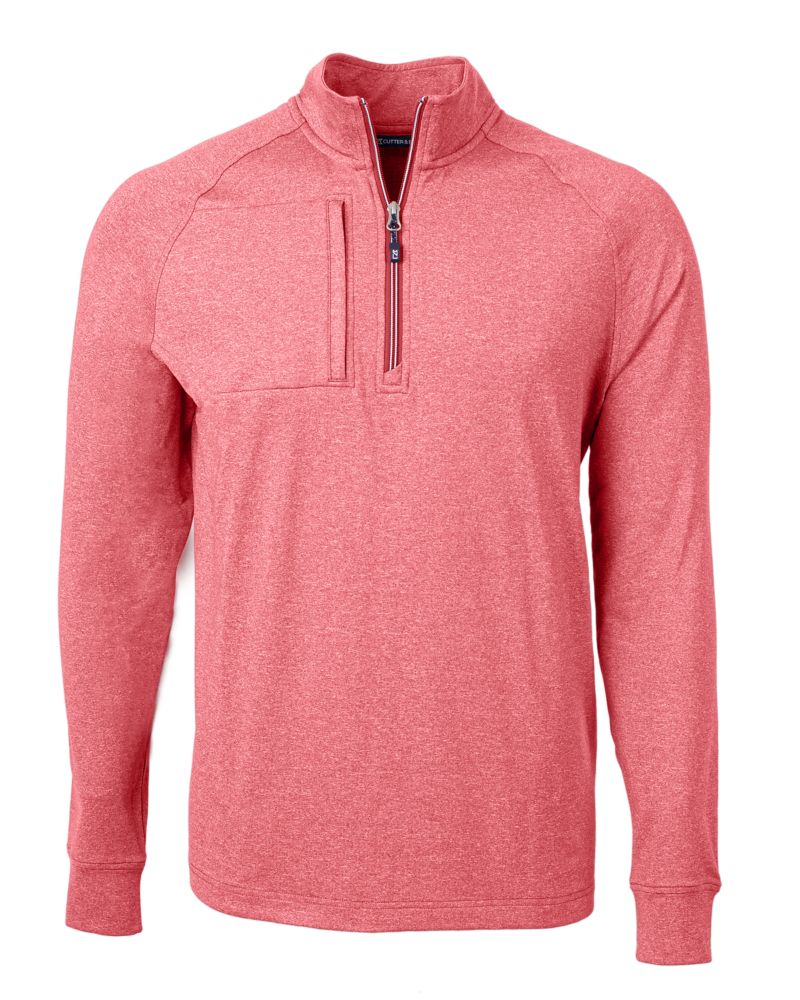 Cutter & Buck Adapt Recycled Soft Knit Stretch Mens Big & Tall Heathered Quarter Zip Pullover Big & Tall 70