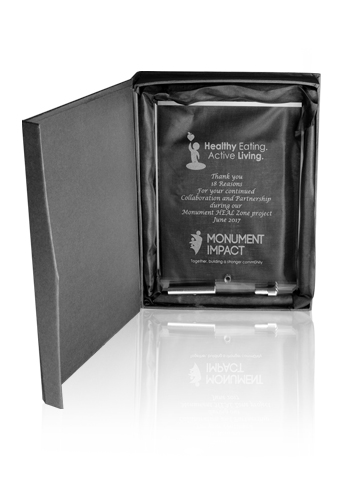 Small Jade Glass Plaque Awards with Stand 1