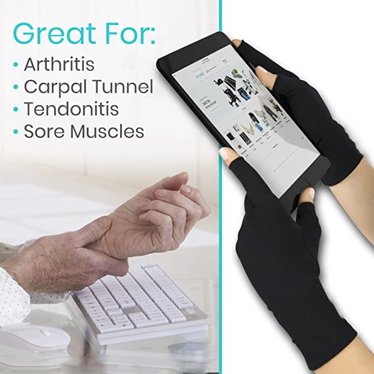 Fingerless Compression Wrap for Hand Pain,Osteoarthritis 3
