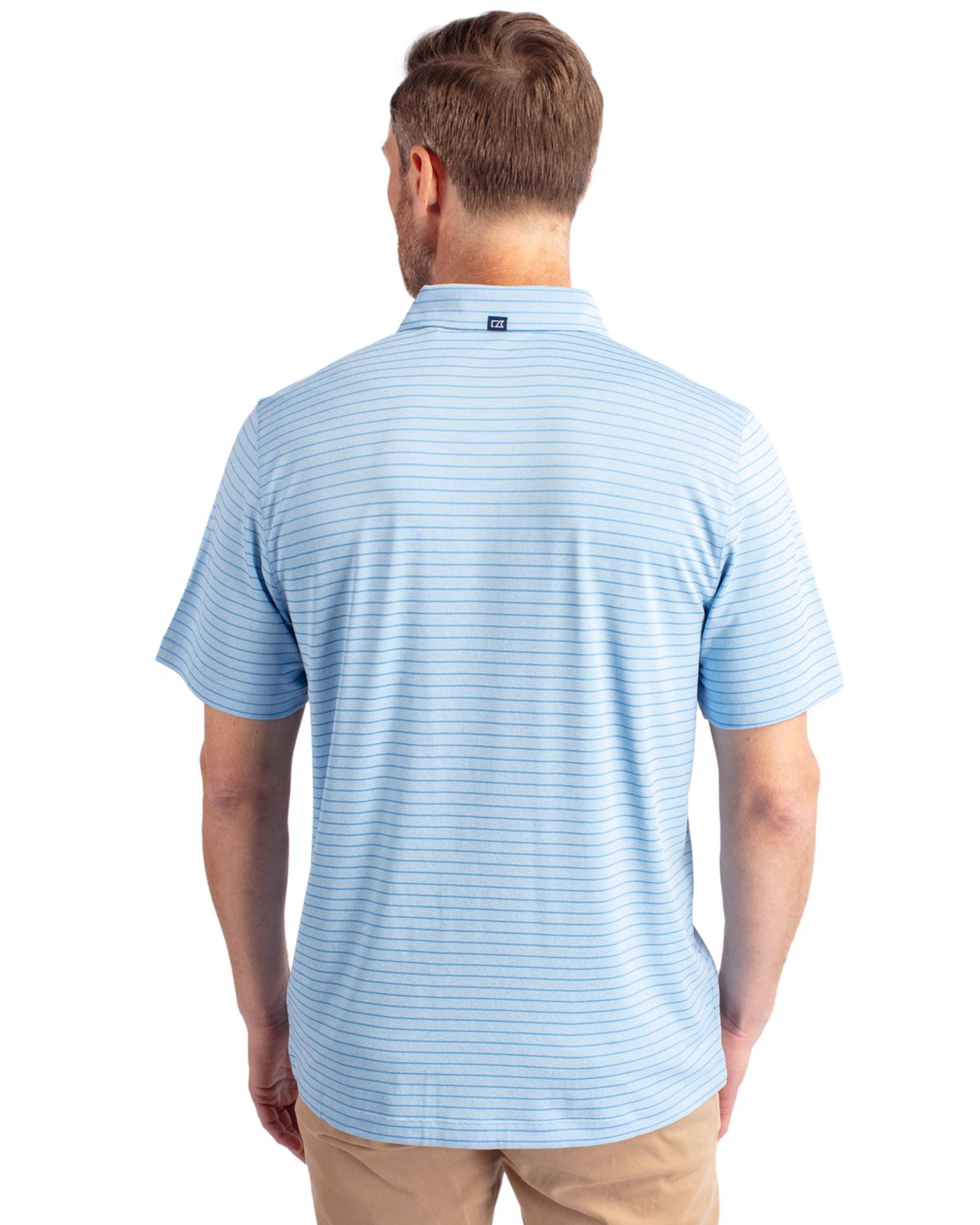 Forge Eco Heather Stripe Stretch Recycled Mens Polo