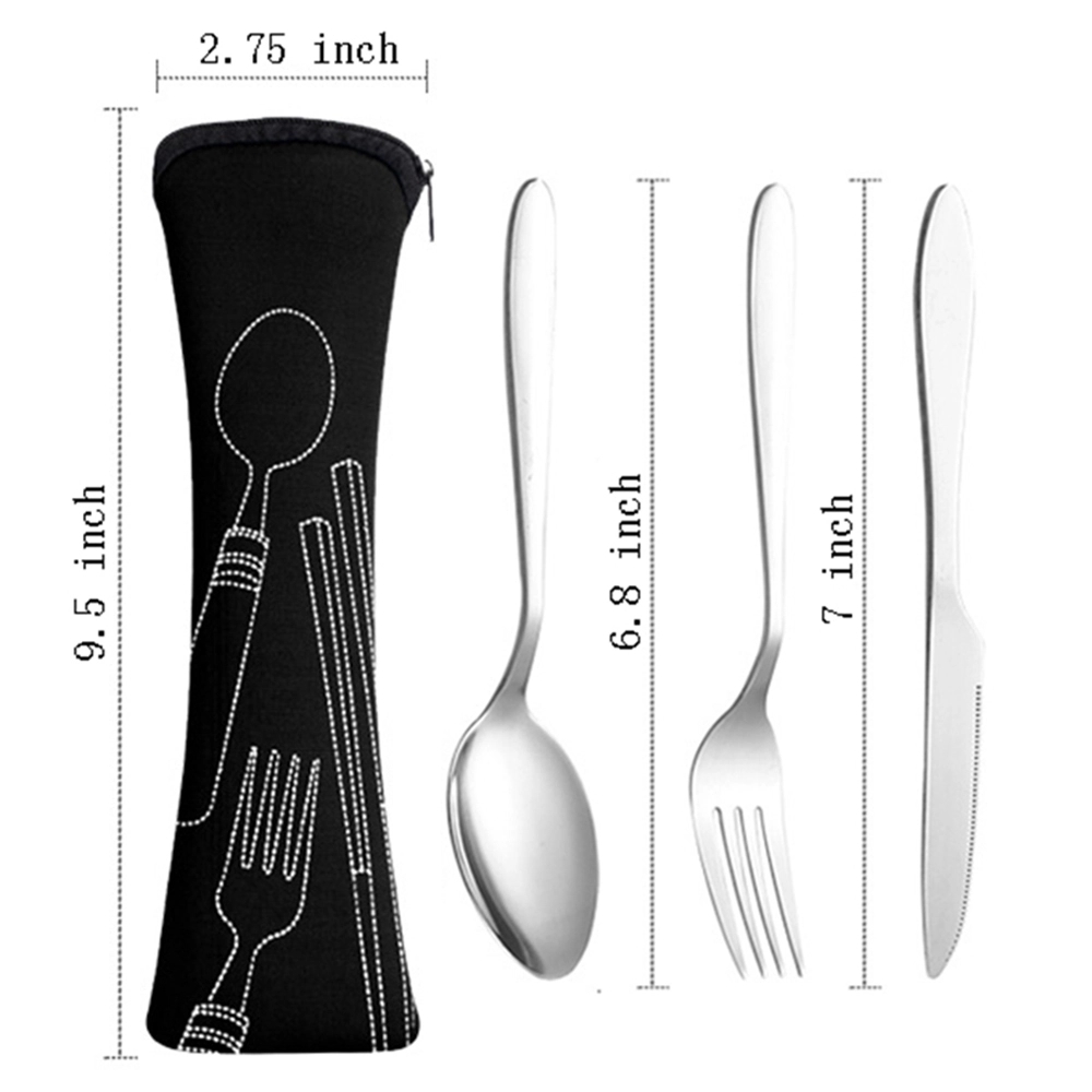 Travel Utensil Set Cutlery Kit with Carrying Case 2