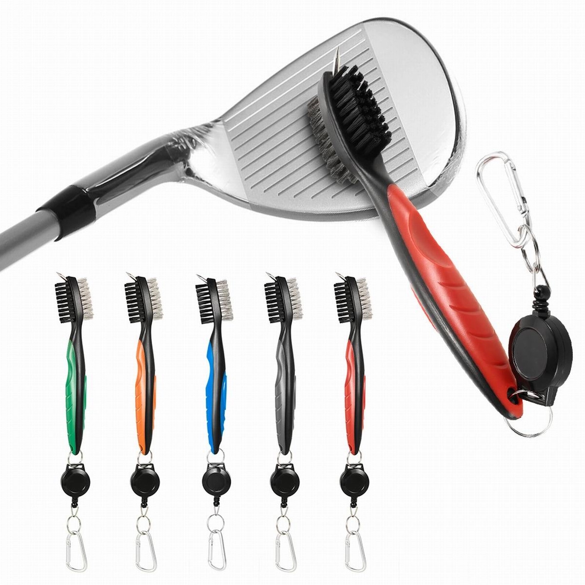 Multifunction Golf Club Brush and Groove Cleaner 2
