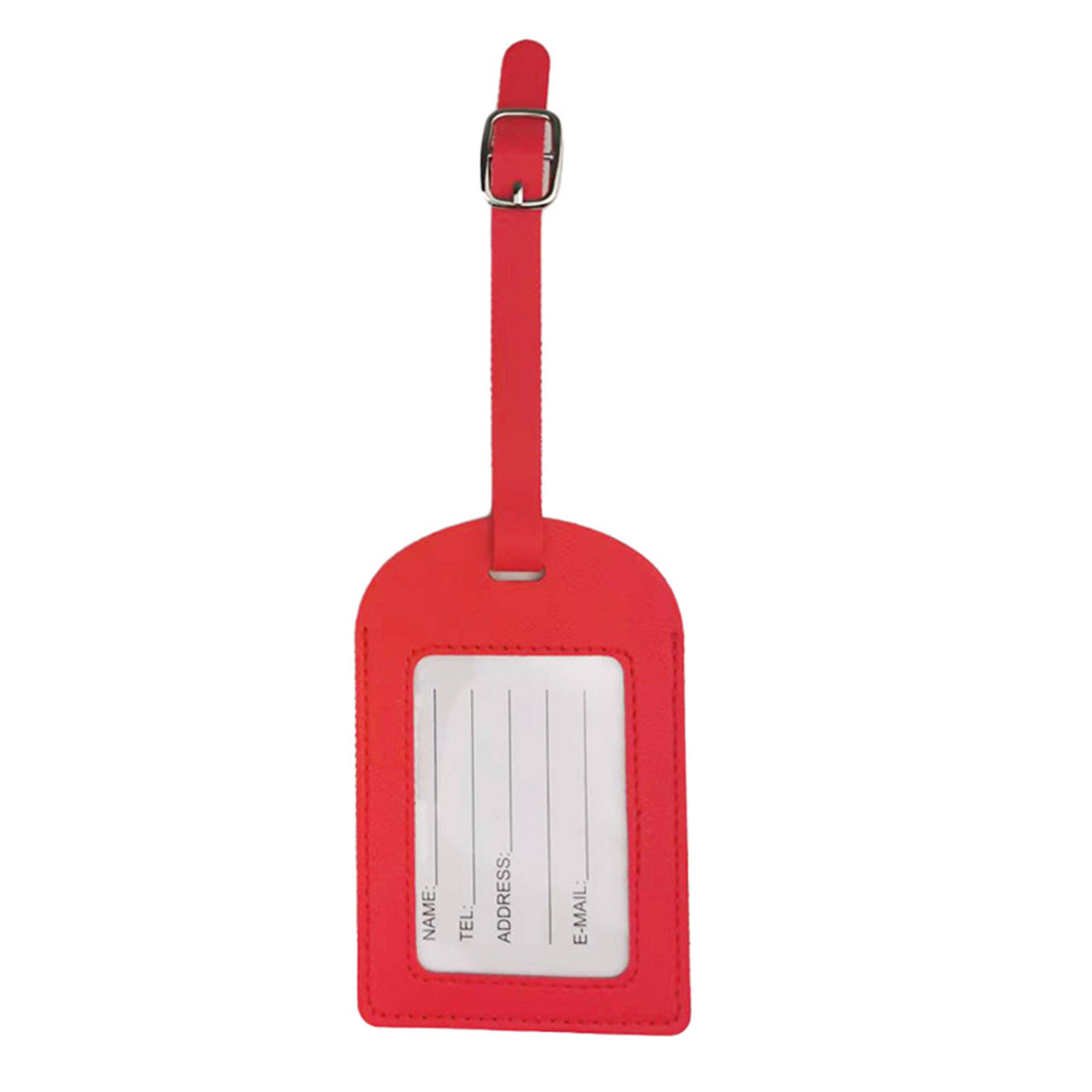 Debossed PU Leather Luggage Tag with Large Visable Window 2