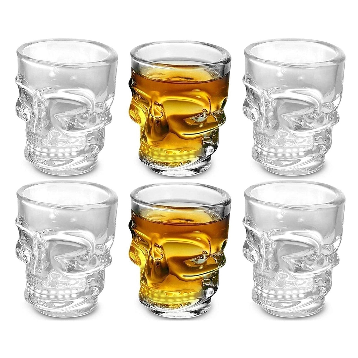 Circleware Skull Face Heavy Base Whiskey Glasses - 60ml 5