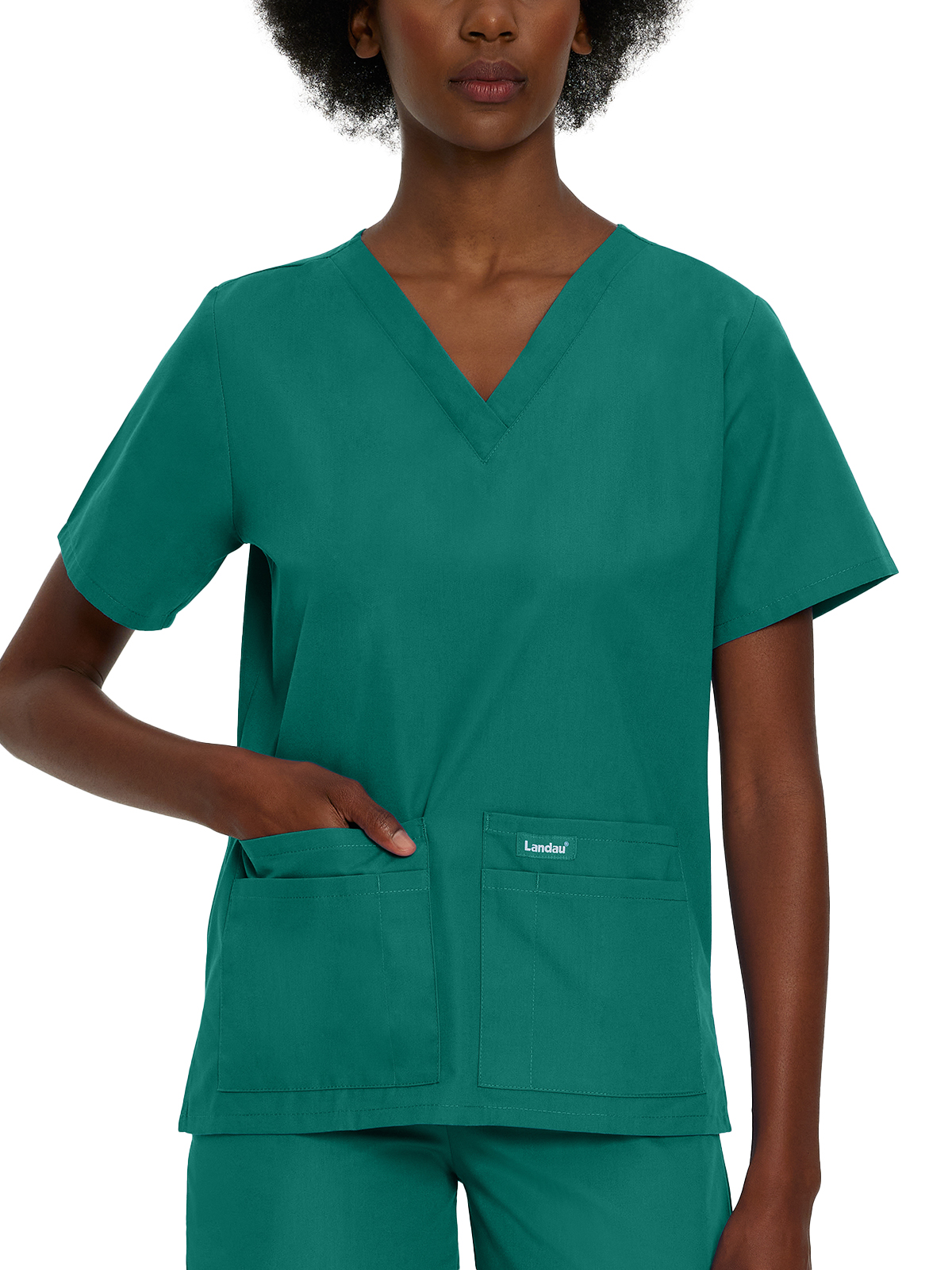 Landau - Essentials - Women's Four-Pocket Durable V-Neck Top 33