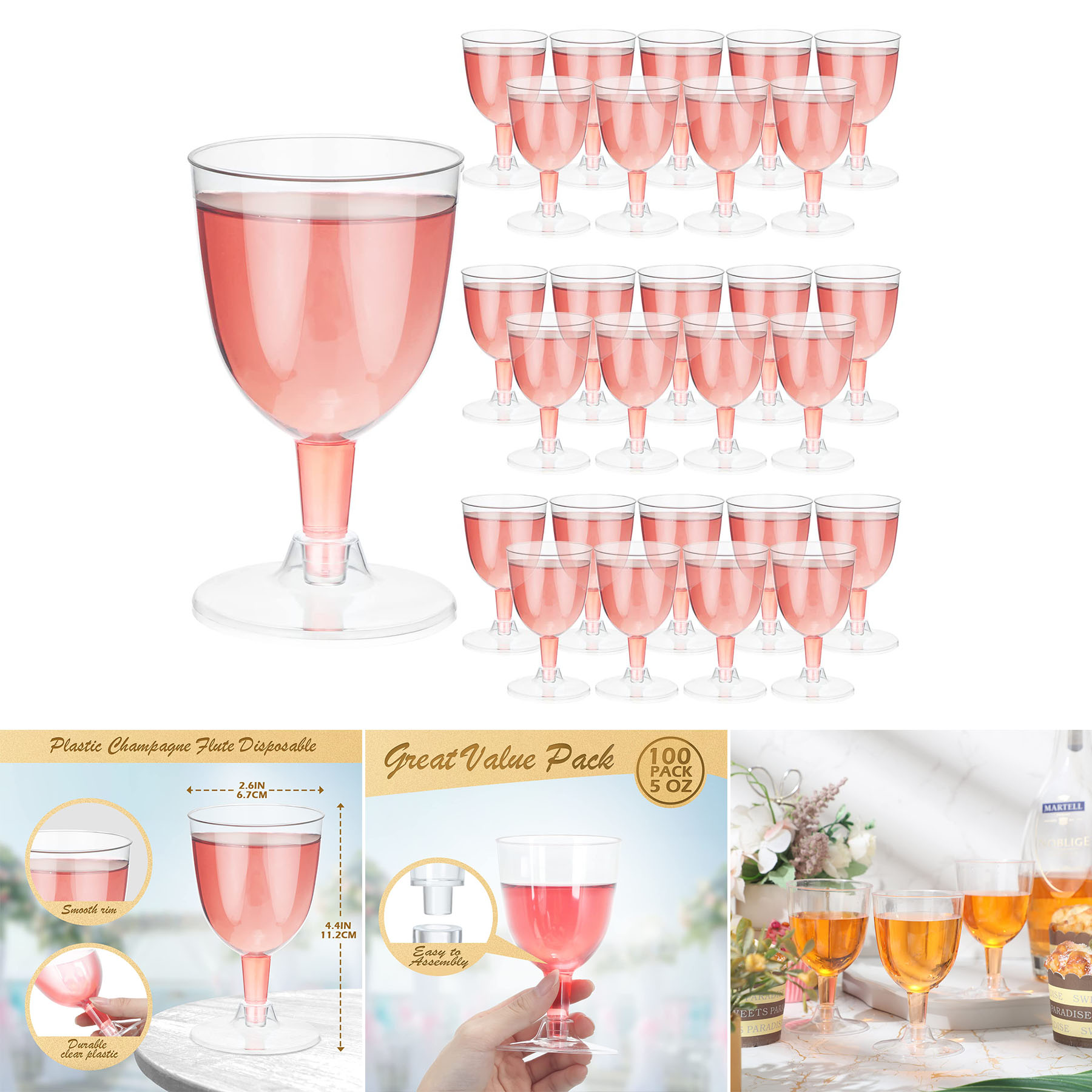 5 oz Plastic Wine Glasses 2