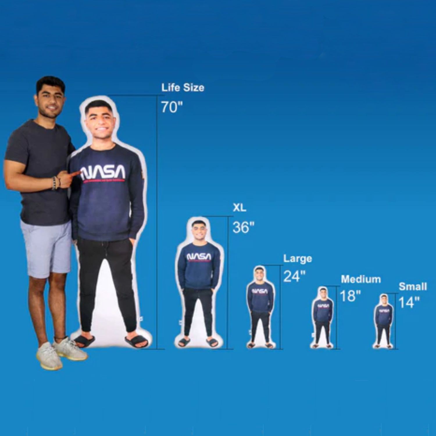 60" USA Made Human Size & Shape Sublimation Pillow Full Color 3