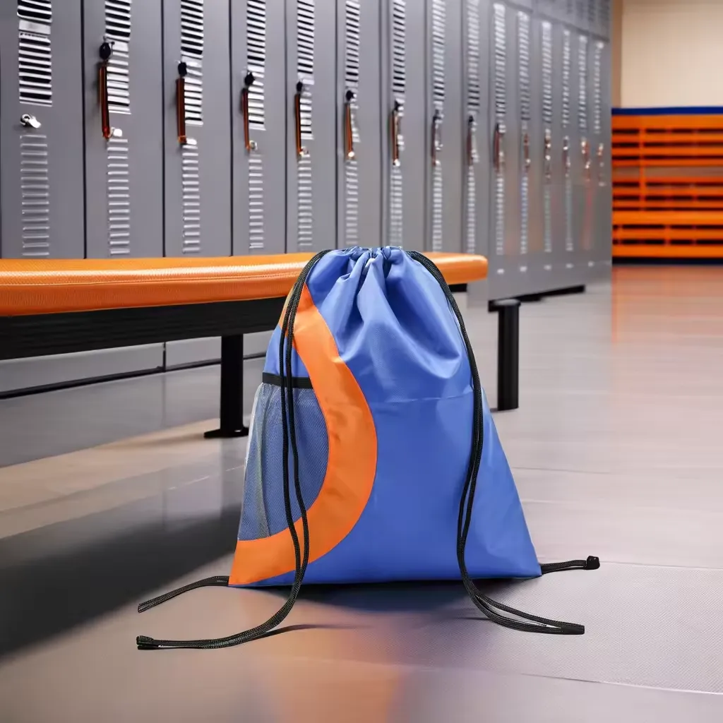 Heavy Duty Drawstring Cinch Up Side Mesh Pocket Backpack 3