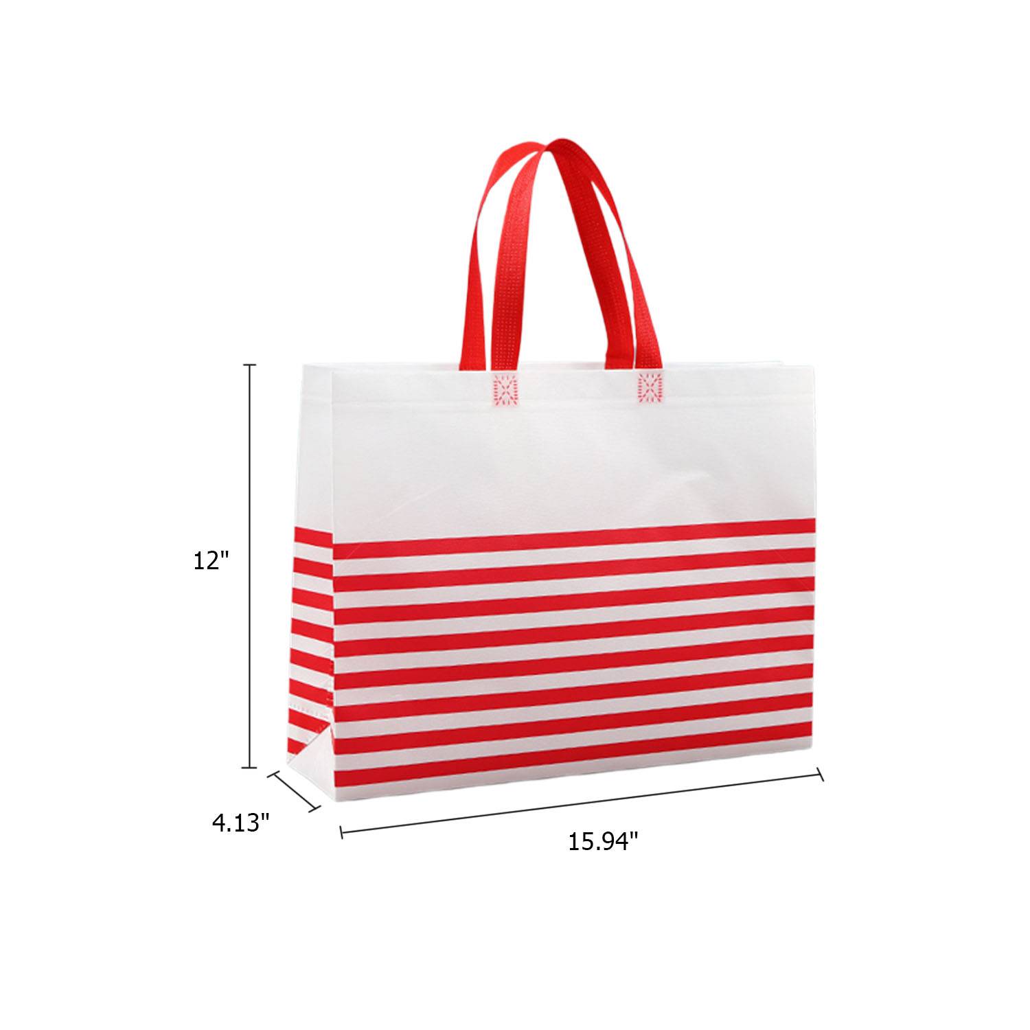 Non-Woven Horizontal Stripe Tote Bag 6