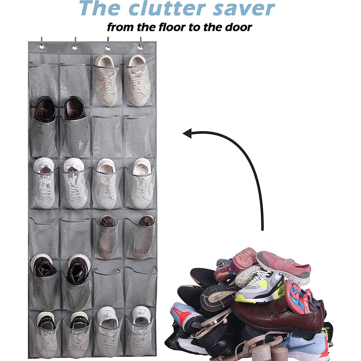 24 grid non-woven fabric door hanging storage mesh bag 3