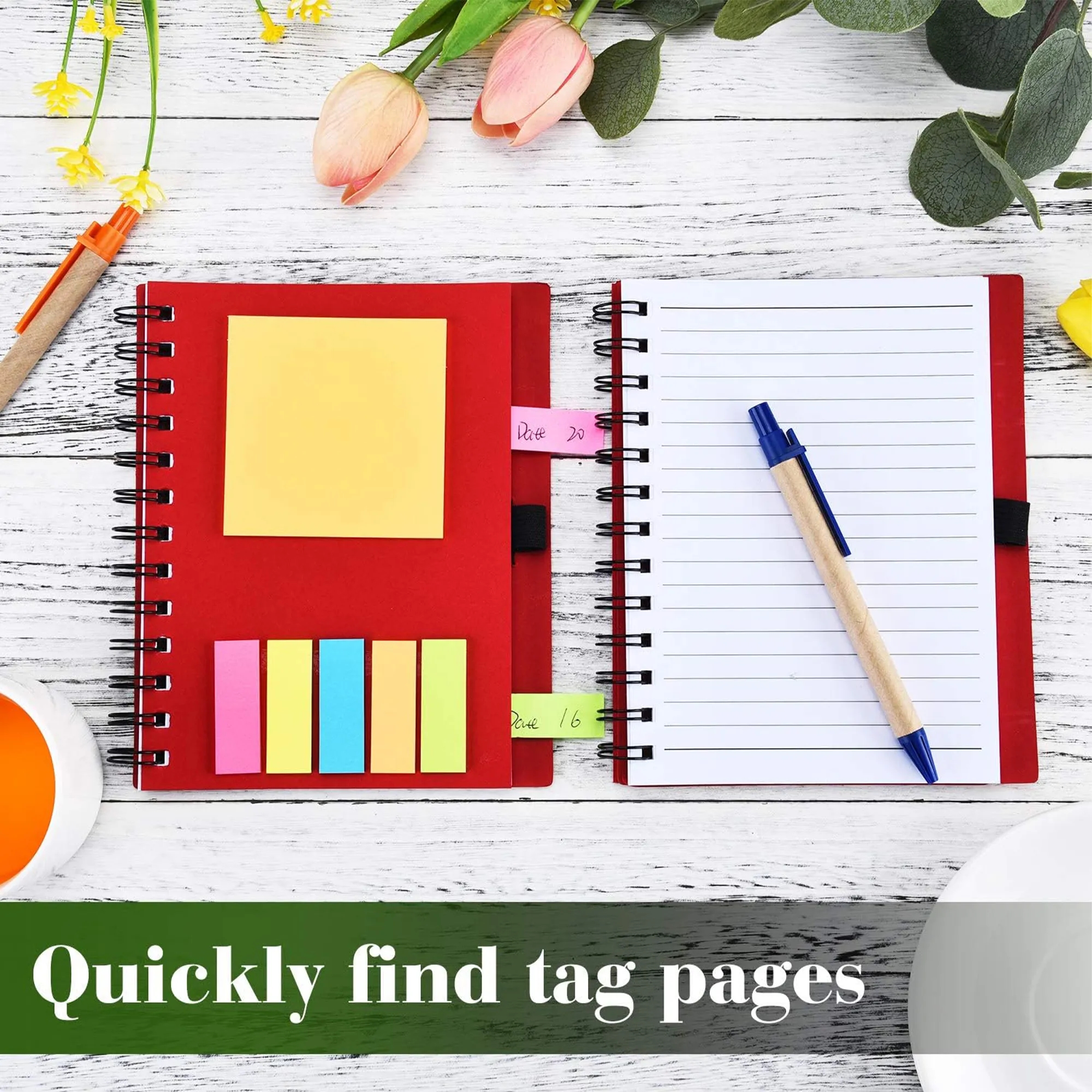Spiral Notebook with Sticky Notes 14