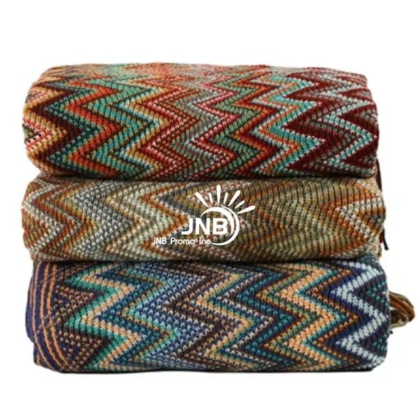 Bohemian Hippie Blankets with Knitted Tassels