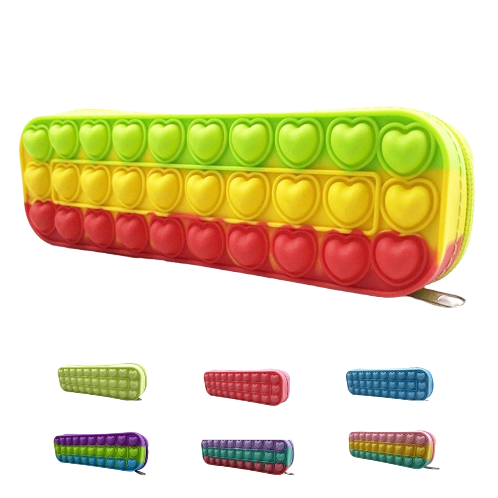 Large Capacity Silicone Bubble Decompression Pencil Case 2