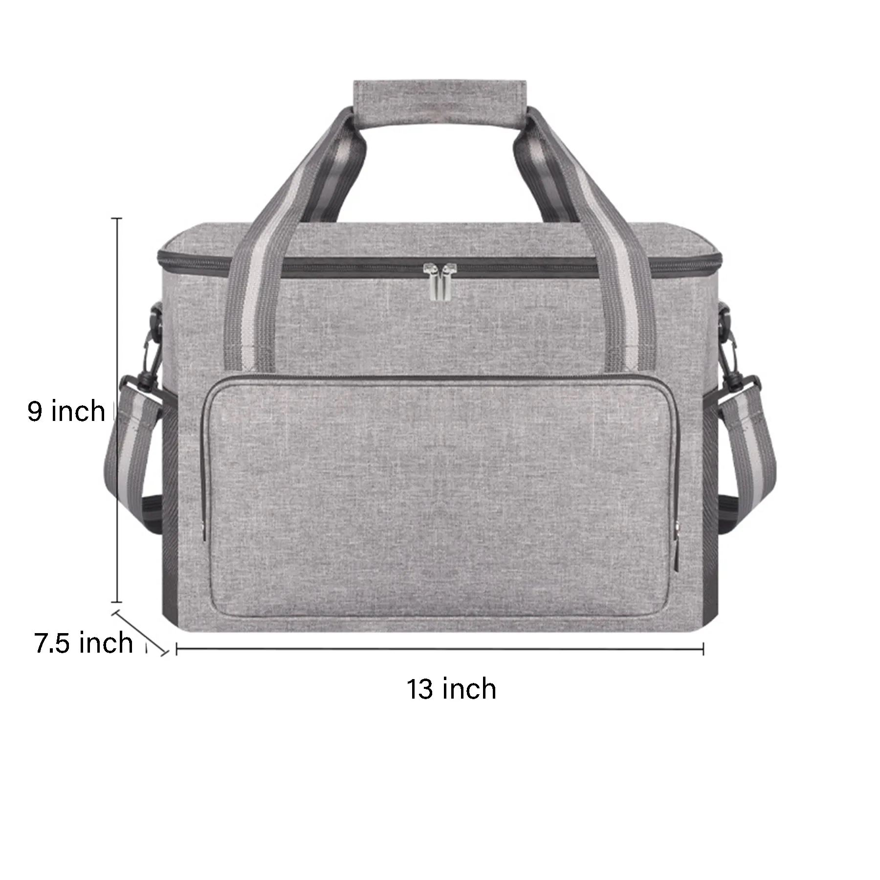 Adult Lunch Bag Black Unisex Meal Holder Oxford Cloth 7