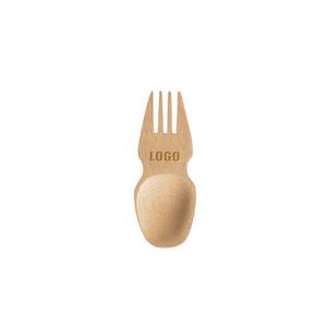 Mini Bamboo Spork Spoon Fork 6