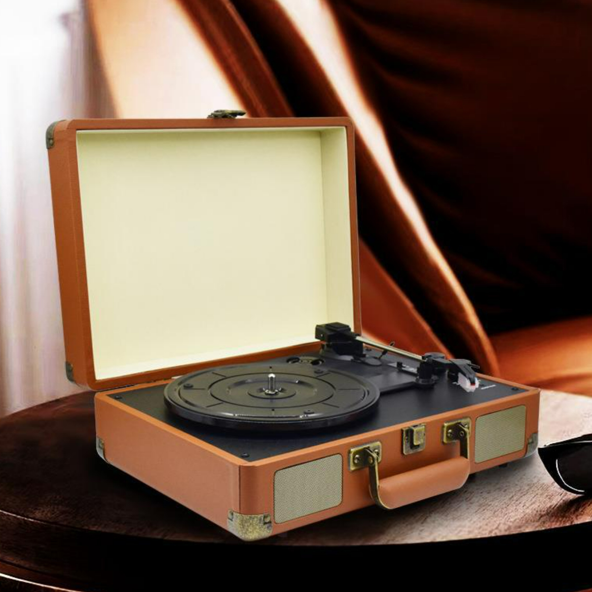 Portable Bluetooth Vinyl Record Player with Speakers 5