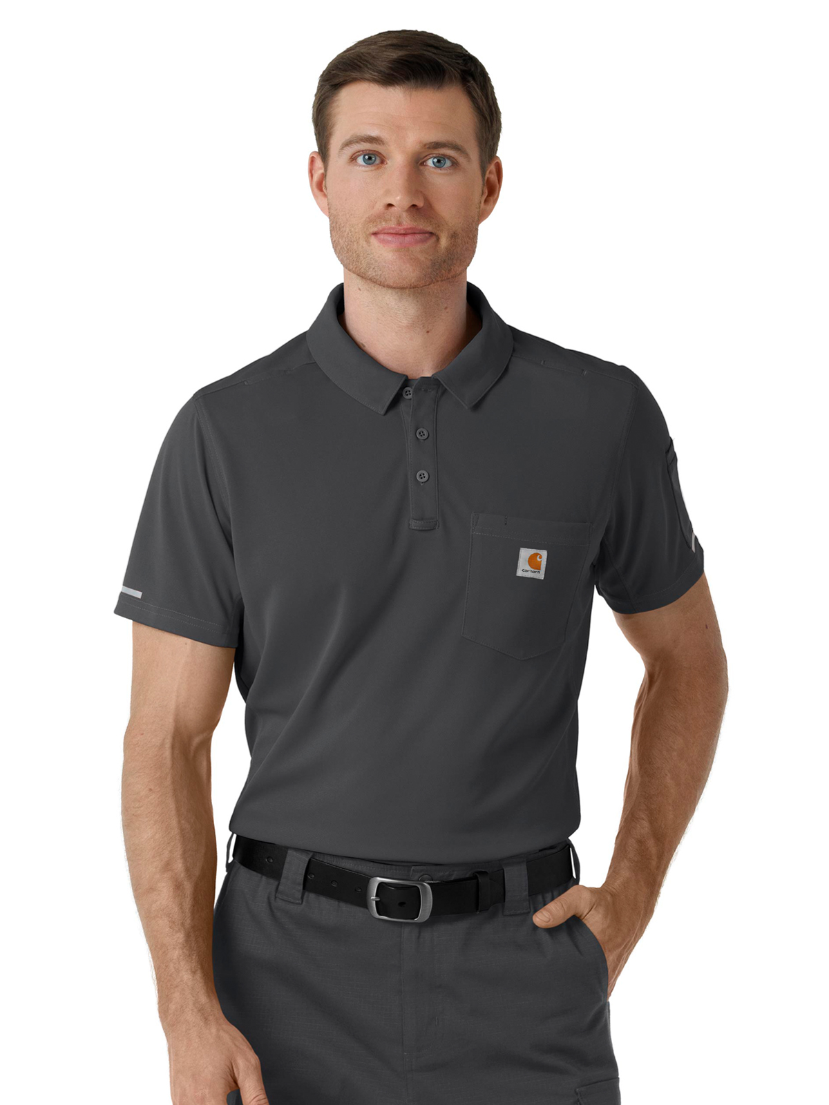 Carhartt Scrubs - Men's Three-Pocket Lightweight Short Sleeve Polo Scrub Top 1