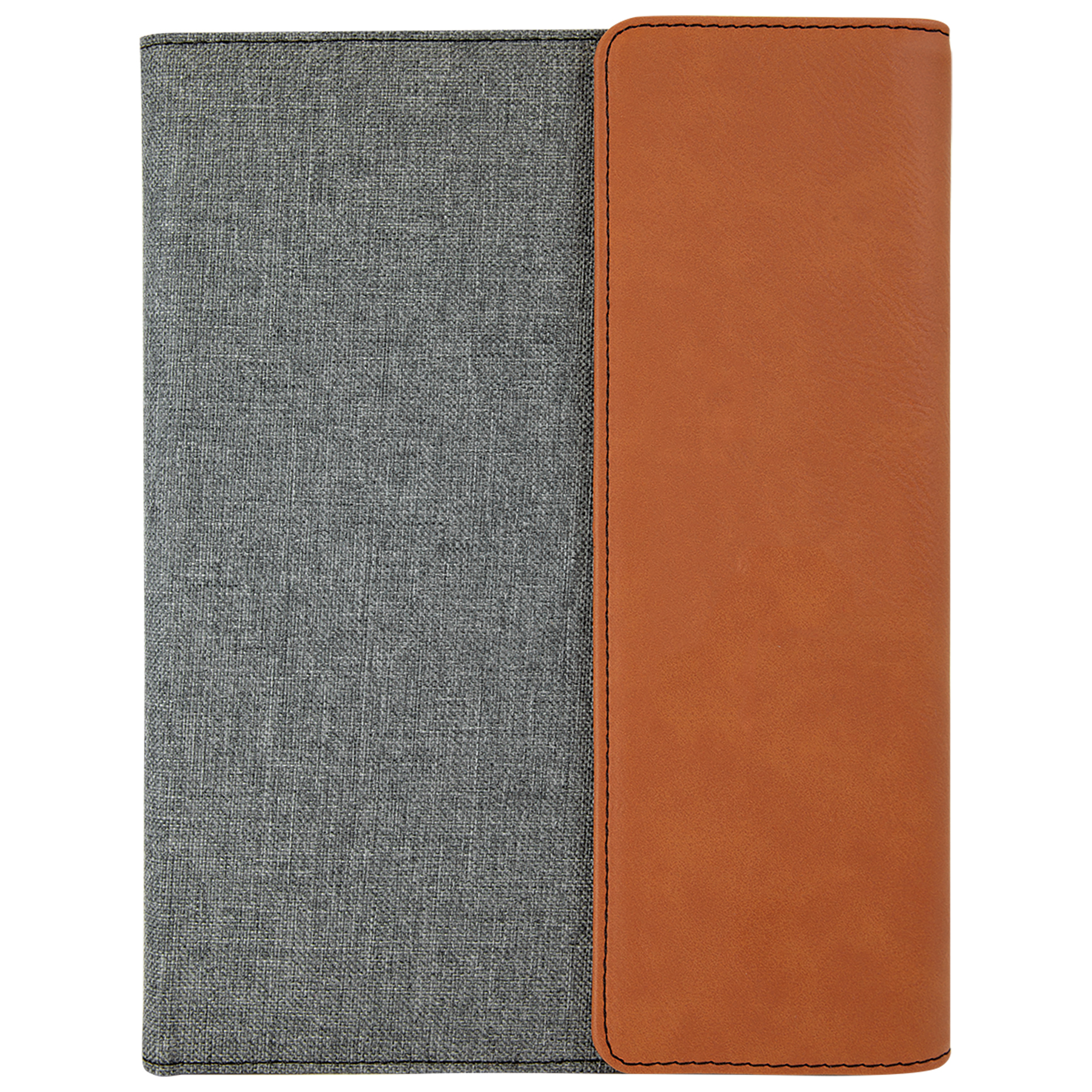 7" x 9" Rawhide Leatherette & Gray Canvas Portfolio 9