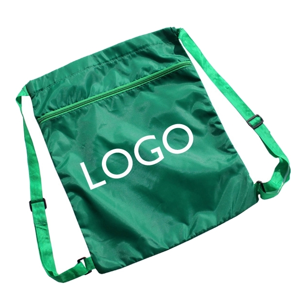 Front Zipper Drawstring Strap Bag 8