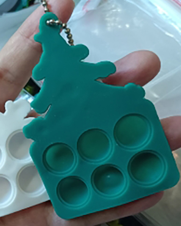 Silicone Christmas Mini Pop Bubble Fidget Toy Bubble Keychain 10