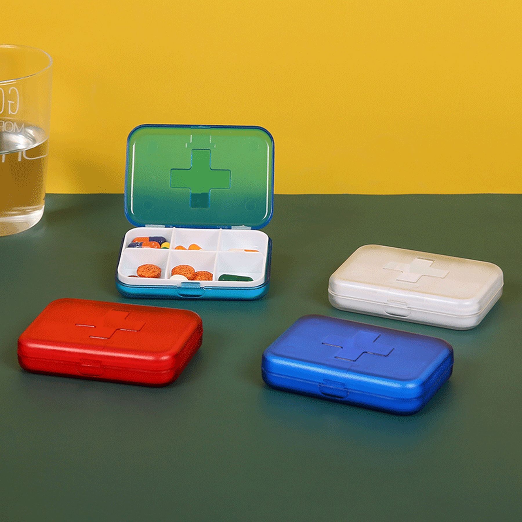 6 Compartment Portable Pill Box Small Pill Container 3