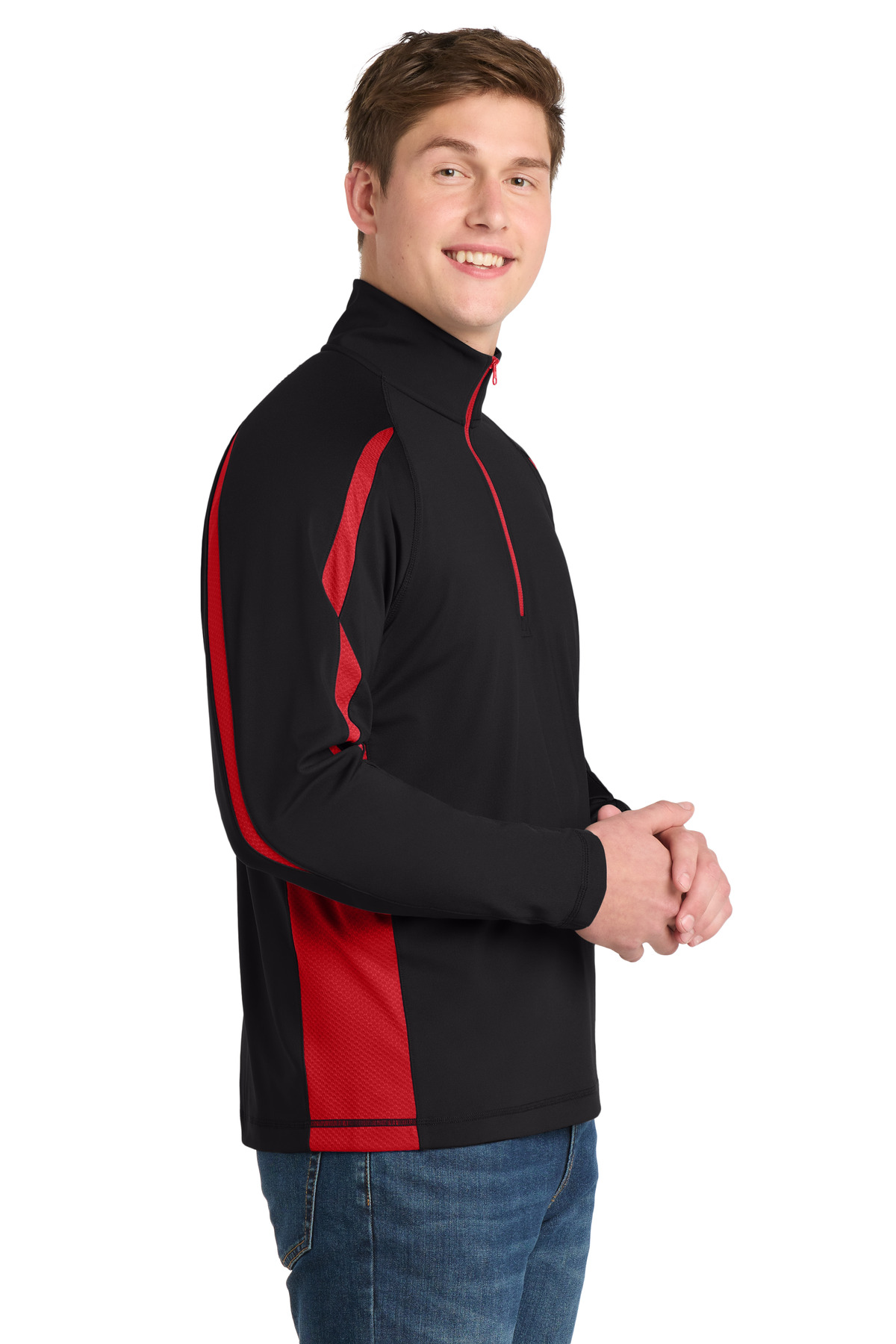 Sport-Tek Sport-Wick Stretch 1/4-Zip Colorblock Pullover. ST851, custom hoodie or sweatshirt with logo imprint 26