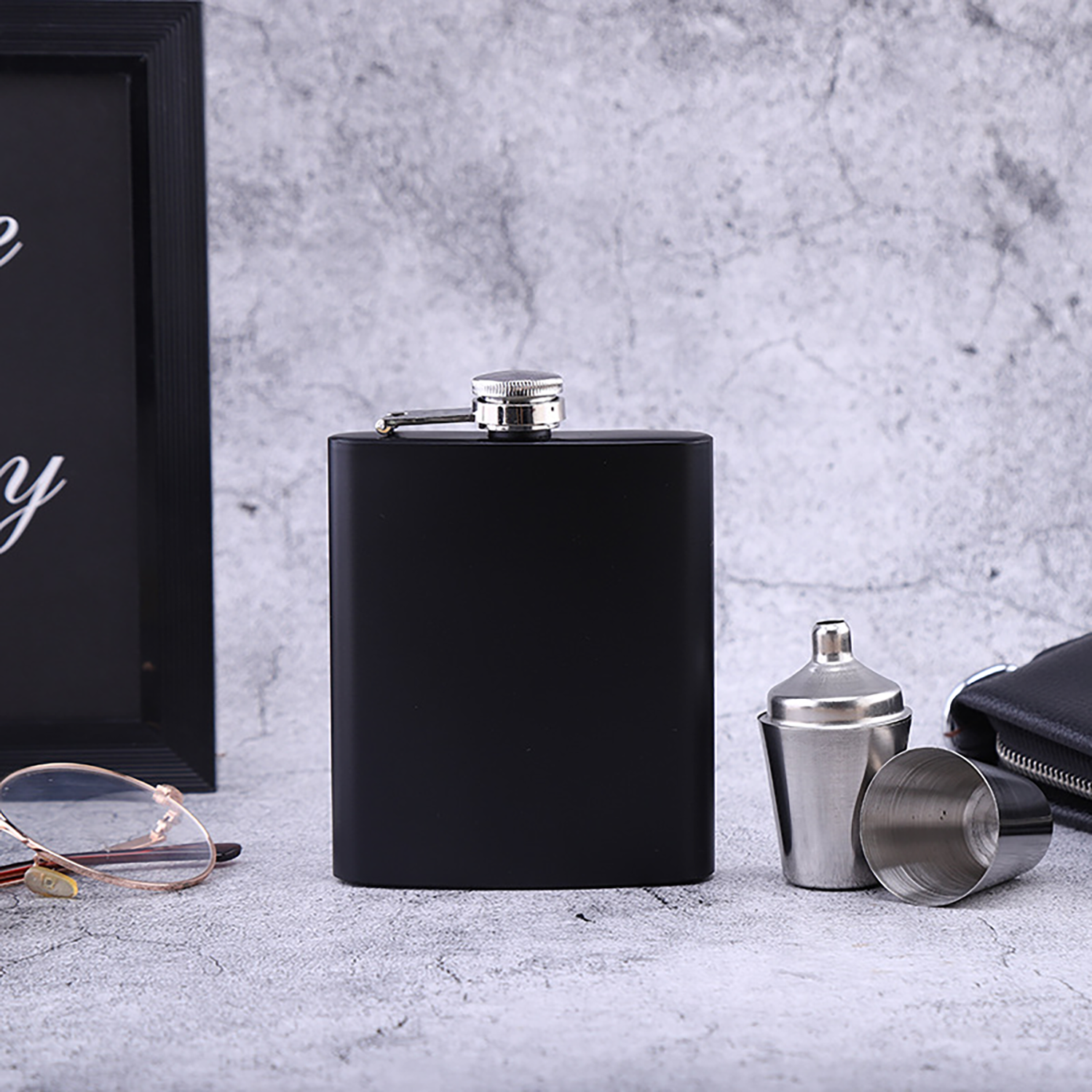 Flask Shot Glass and Funnel Gift Set 4