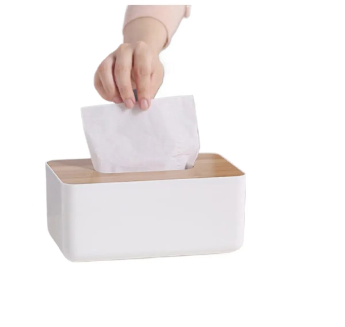 Wood PP Rectangular Tissue Box 1
