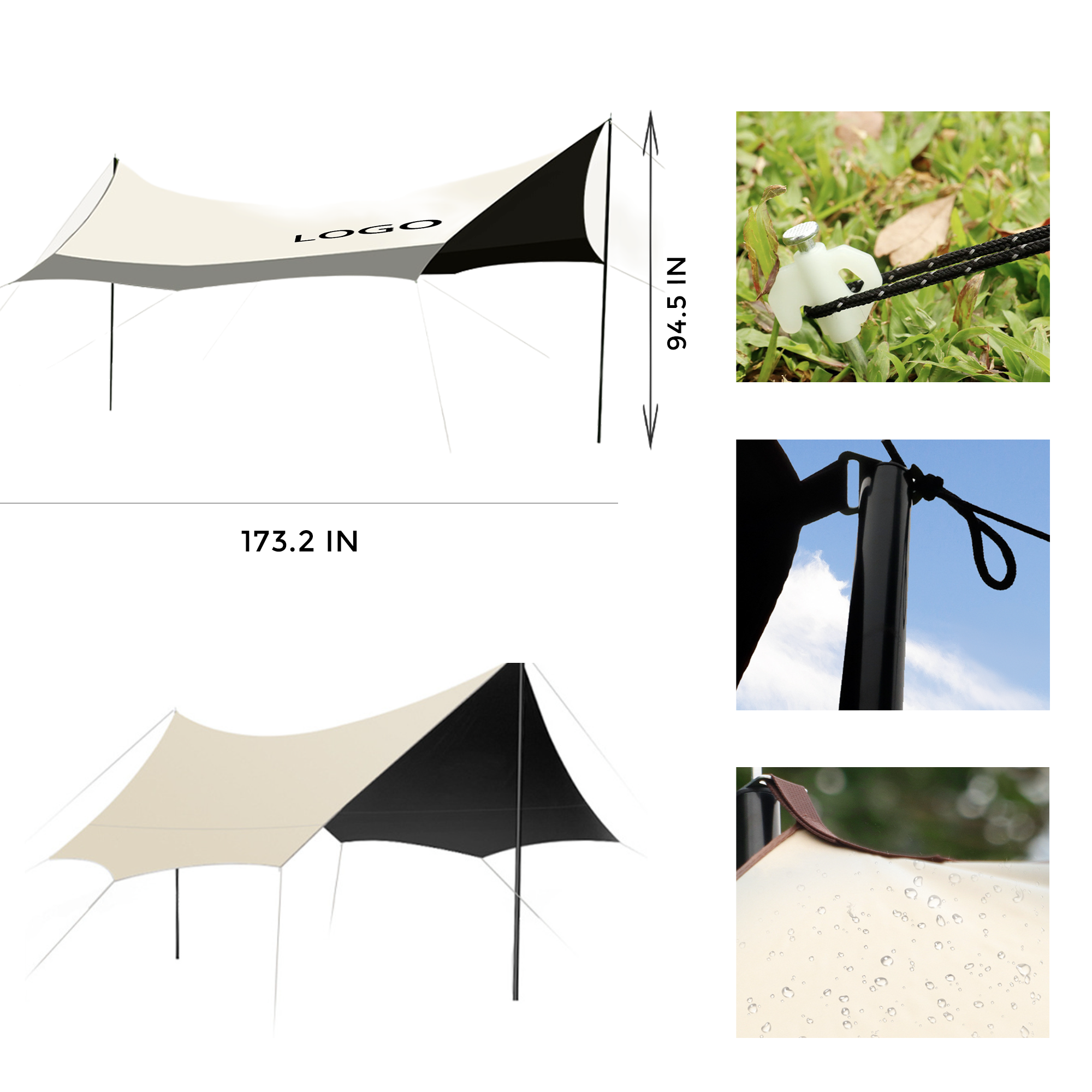 MOQ 1 PCS Durable Outdoor Sunshade Canopy 2