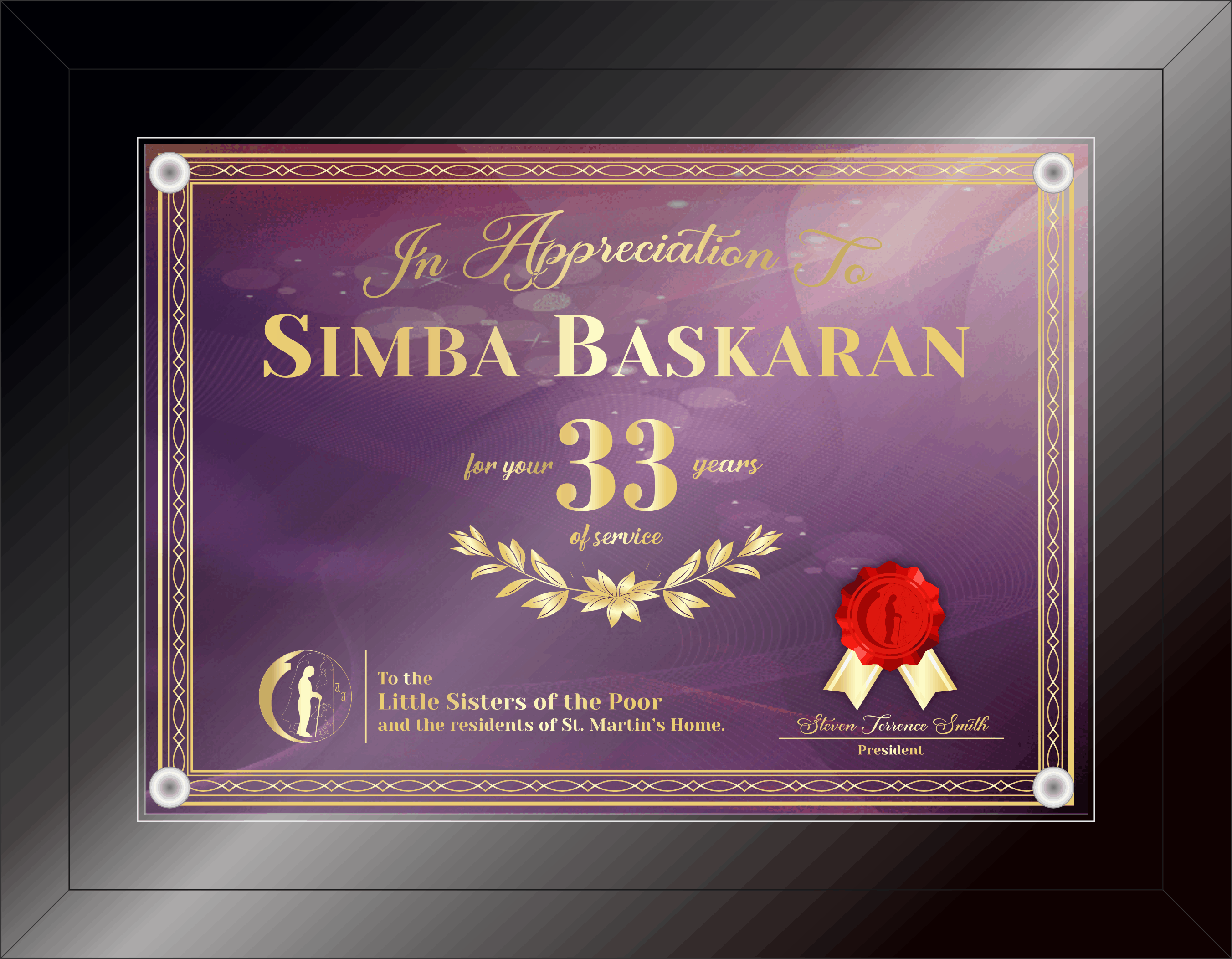 Black Glass Plaque - Raised Glass 3