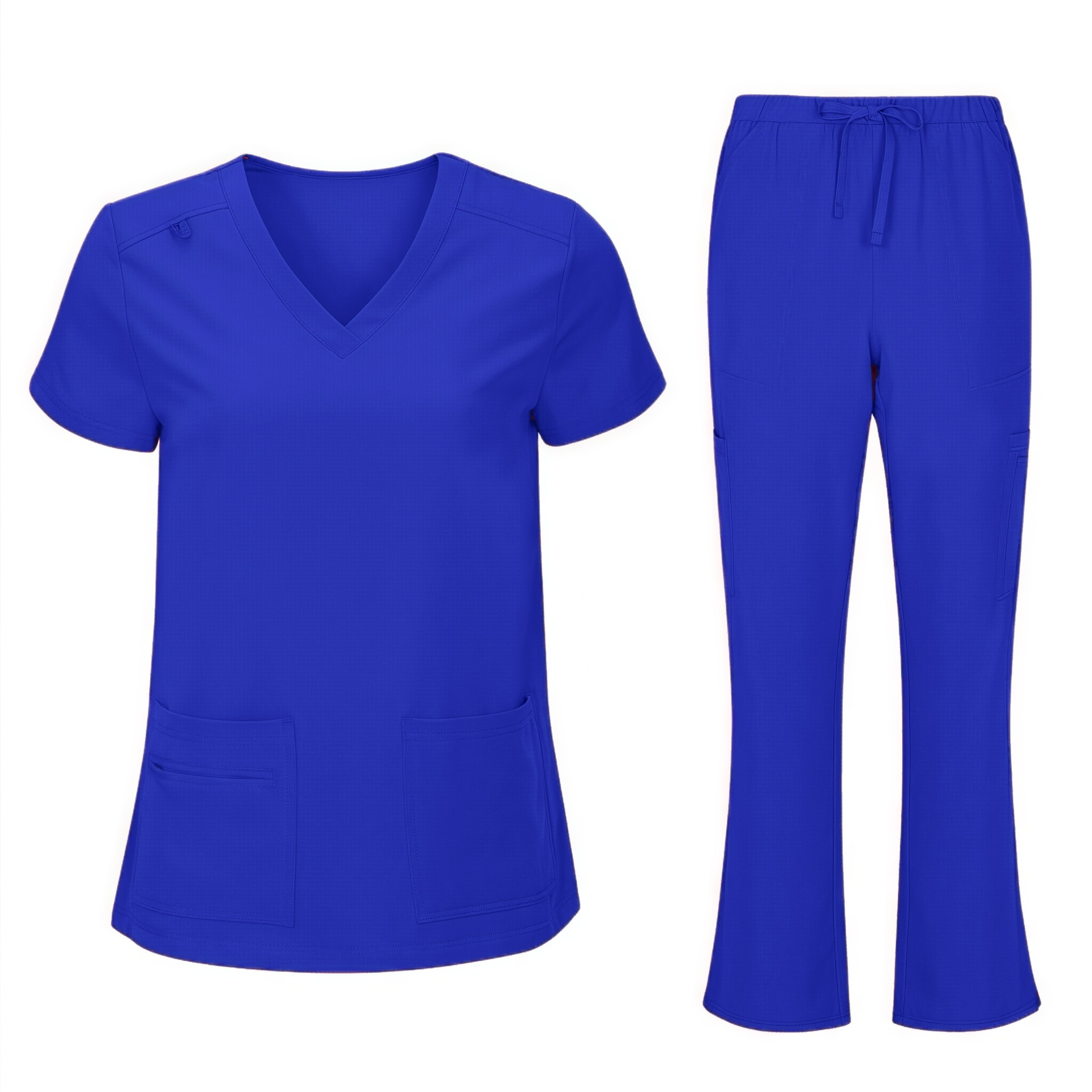 Women's Cool Stretch V-Neck Top and Cargo Pant Scrub Set 4