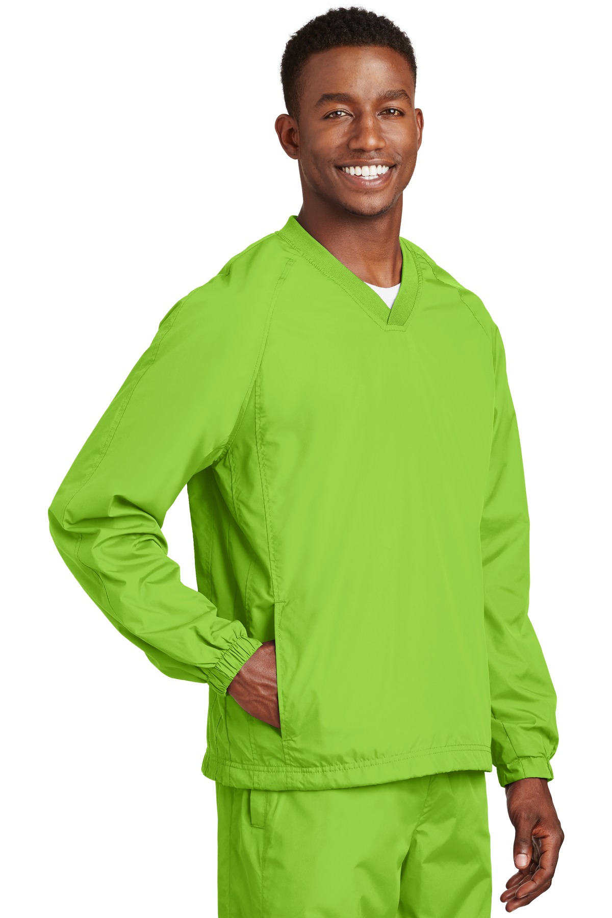 Sport-Tek V-Neck Raglan Wind Shirt. JST72 8
