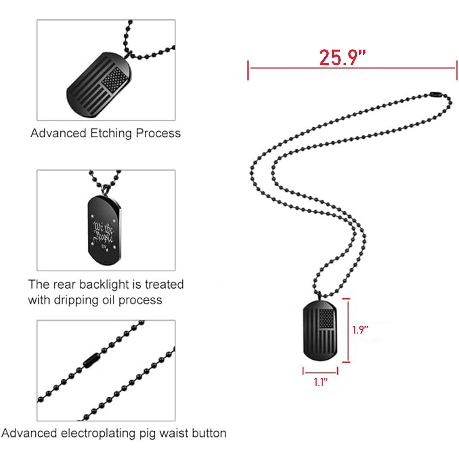 Black Dog Tags Ti Steel Necklace 3