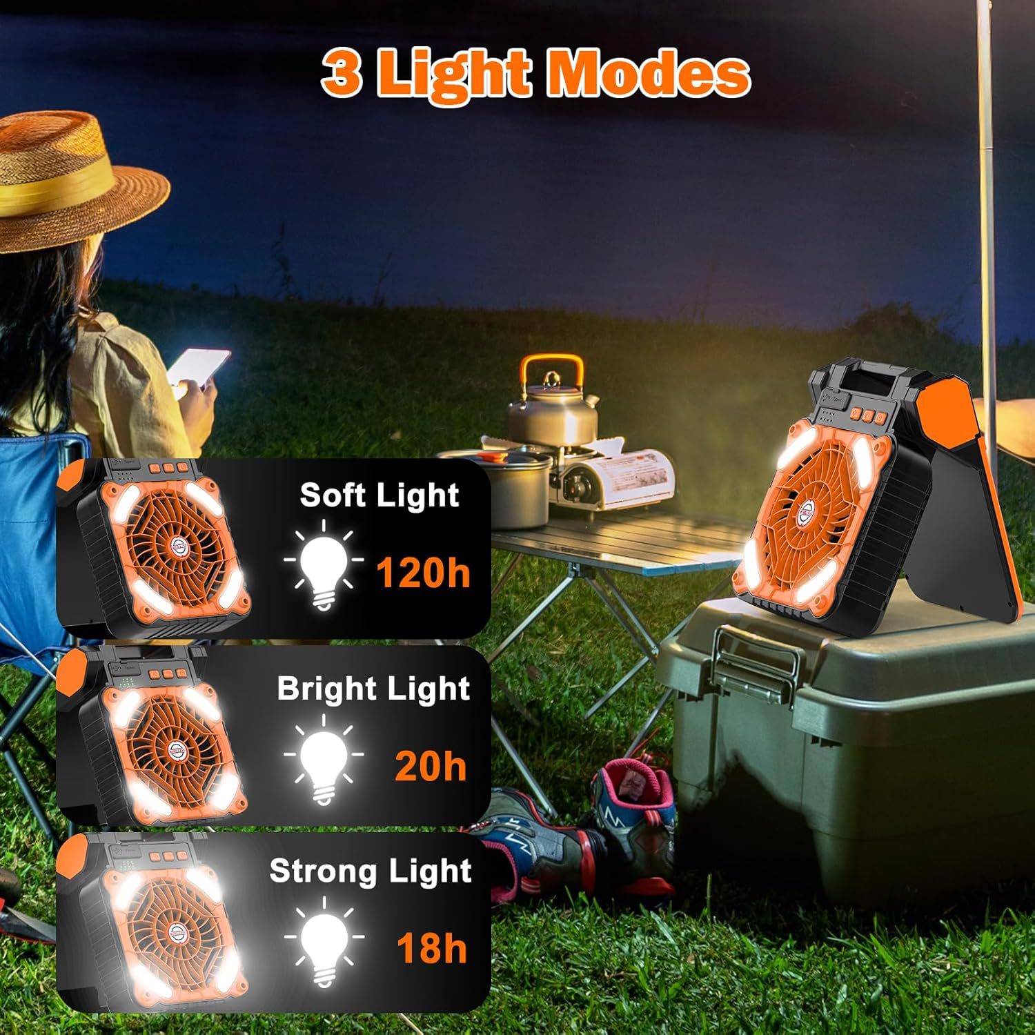 Solar-Powered Portable Camping Fan 1