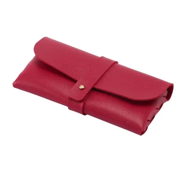 Black Leather Eyeglasses Holder - PVC Buckle Protective Case 9