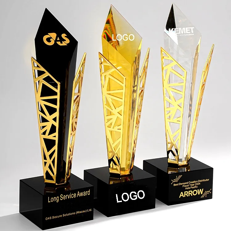 Luxury Metal Gold Diamond Crystal Awards 2