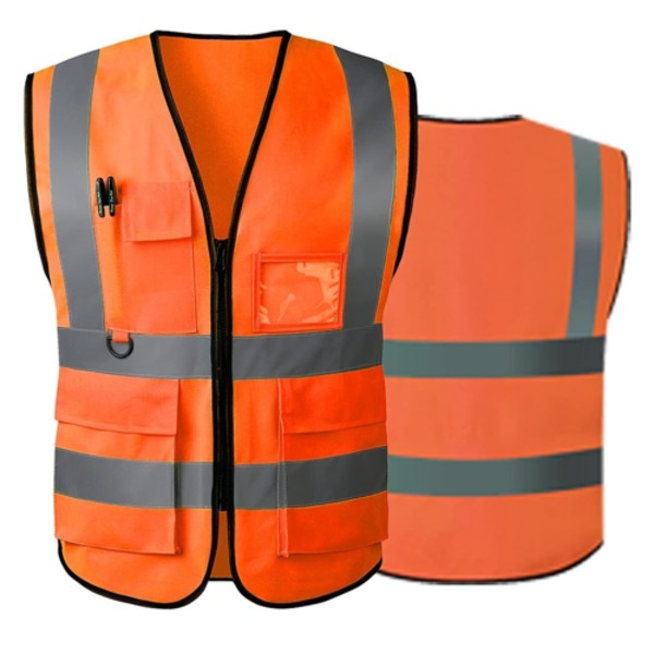Visipro Front-Zip Reflective Safety Vest With Pockets - Interlock - Ansi 3 6