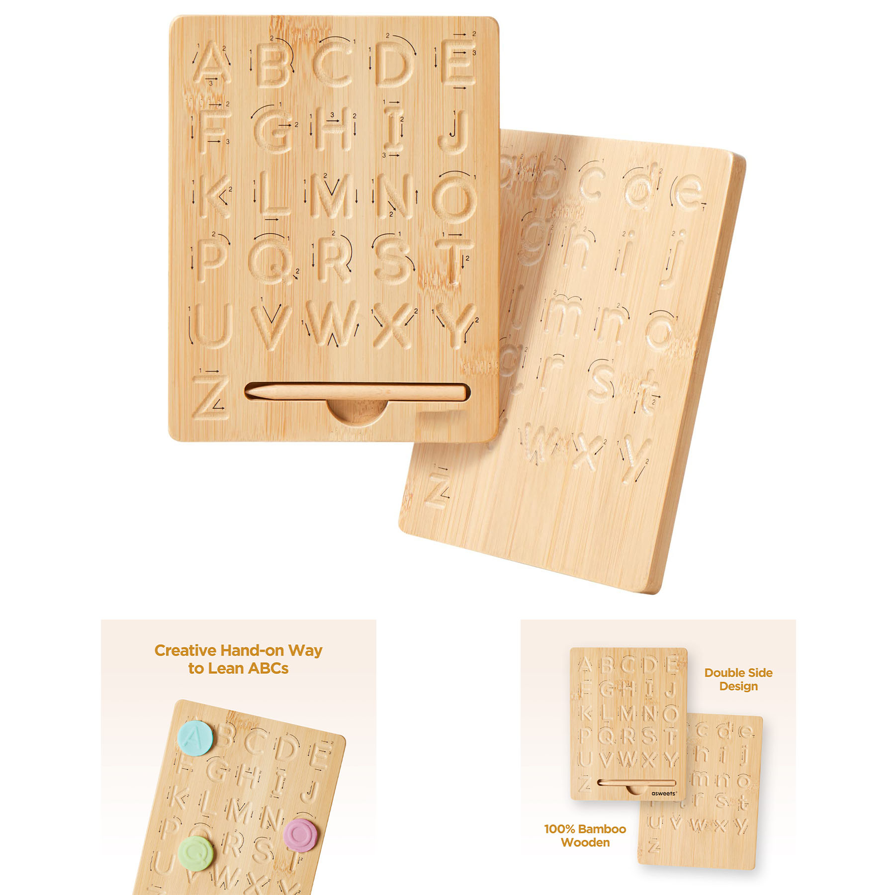 Montessori Wooden Alphabet Tracing Board 2